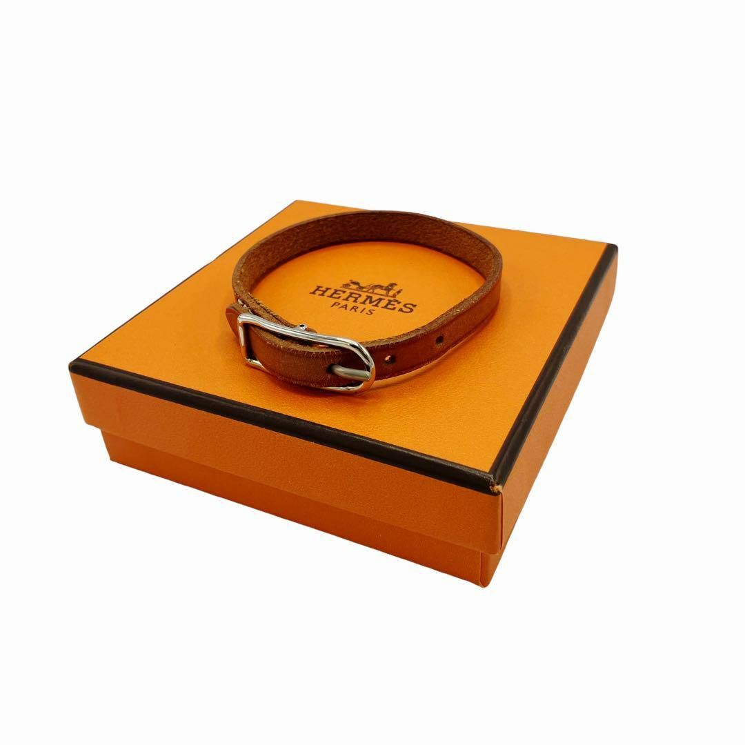 HERMES エルメス レザーブレスレット ロング アピ レッド