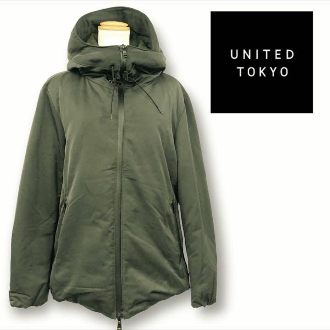 【送料無料】UNITED TOKYO 止水ジップグースダウン size2 カーキ