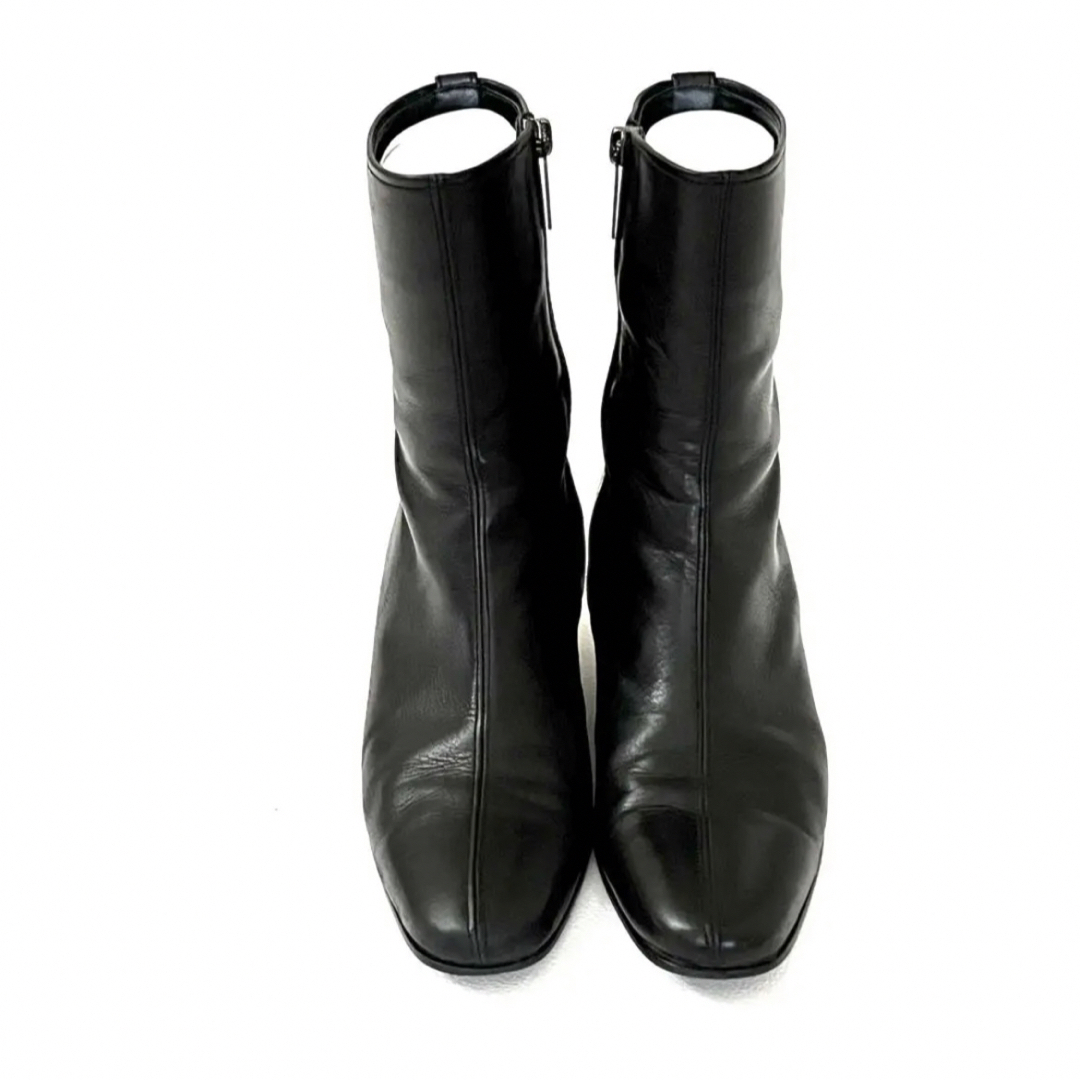 AQUA SCUTUM(アクアスキュータム)のAquascutum✨アクアスキュータム ブーツ ショート レザー 黒 ウエッジ レディースの靴/シューズ(ブーツ)の商品写真