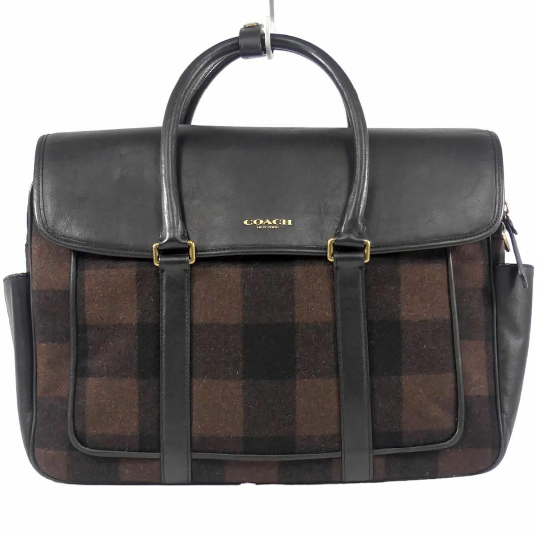 COACH コーチ ハンドバッグ メンズ 本革 レディース 黒 茶 AA1503