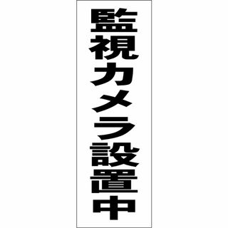 かんたん短冊型看板ロング「監視カメラ設置中（黒）」【防犯・防災】屋外可(その他)