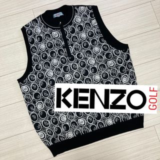 KENZO - 美品□KENZO ケンゾーゴルフ□総柄 変形ドット ハーフジップ