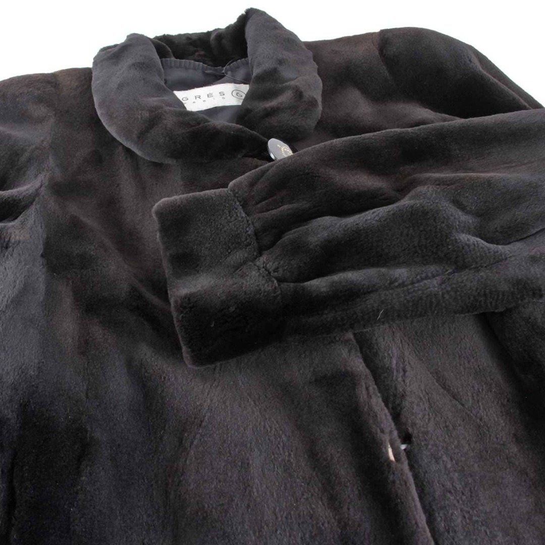 良品『USED』 GRES グレ コート 毛皮 シェアードミンク ダークブラウン フリーサイズ 2