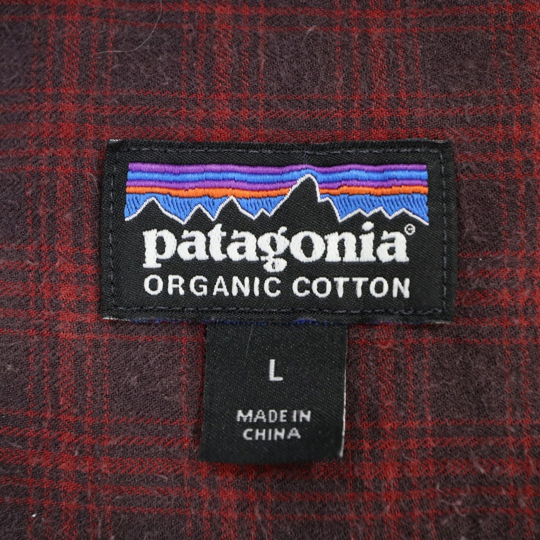 patagonia パタゴニア チェック 長袖シャツ アウトドア キャンプ ラウンド レッド (メンズ L)   O3677