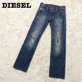 ディーゼル(DIESEL)の【美品】ディーゼル ダメージジーンズ デニム インディゴブルー W27 L32(デニム/ジーンズ)