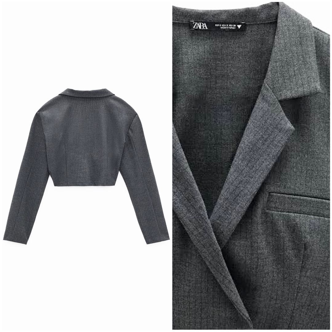 ZARA - 新品 ZARA ピンストライプ クロップドブレザーの通販 by ZARA - 新品 ZARA ピンストライプ クロップドブレザーの通販 by