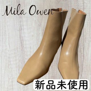 ミラオーウェン(Mila Owen)の新品　タグ付きミラオーウェン ショートブーツ フェイクレザー 23.5 トレンド(ブーツ)