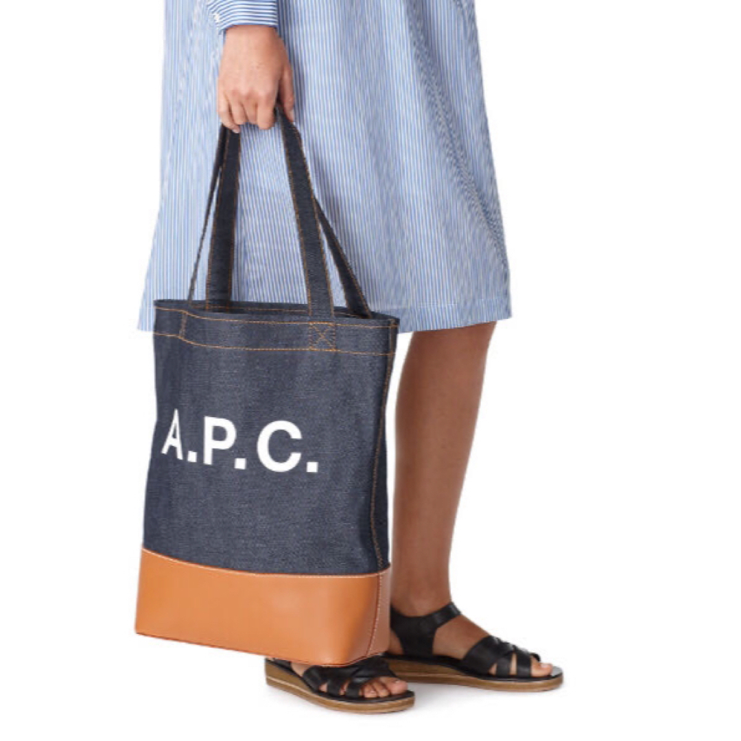 キャンバス×革サイズ新品 A.P.C. アーペーセー レザー キャンバストートバック