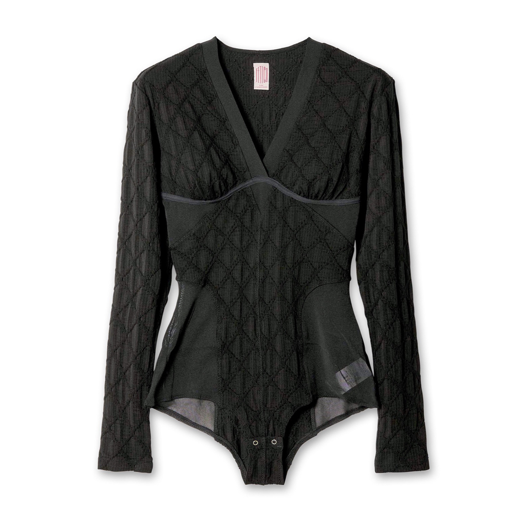 fetico JACQUARD JERSEY PANELED BODYSUIT