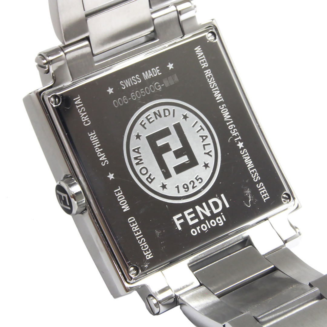 【新品電池】フェンディ ネイビー文字盤 オロロジ スクエア 腕時計 シルバー