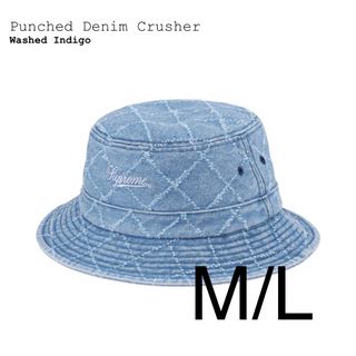 シュプリーム Punched Denim Crusher 青M/Lハット - ハット