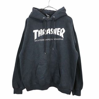 スラッシャー(THRASHER)のTHRASHER スラッシャー ロゴ パーカー スケートボード ストリート プルオーバー ブラック (メンズ M) 中古 古着 O3808(パーカー)