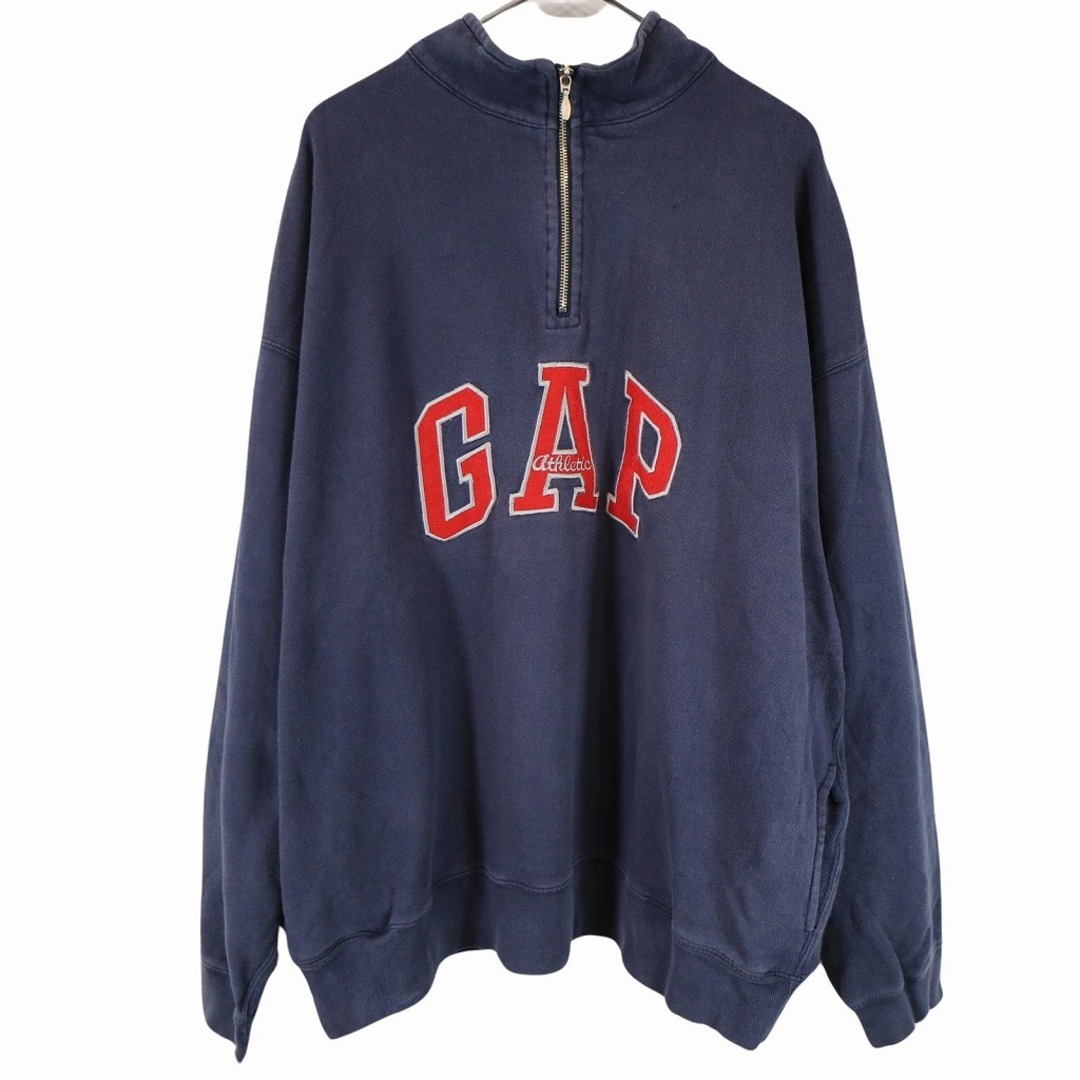 90年代 USA製 GAP ギャップ ハーフジップ スウェット 大きいサイズ ロゴ ネイビー (メンズ XXL) 中古 古着 O3827 |  フリマアプリ ラクマ