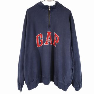 XXL OLD GAP ATHLETIC ハーフジップ スウェット ネイビー