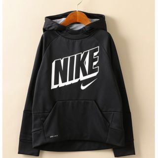 ナイキ(NIKE)のNIKE DRY-FITナイキドライフィットキッズパーカー トレーナーXS 黒(Tシャツ/カットソー)