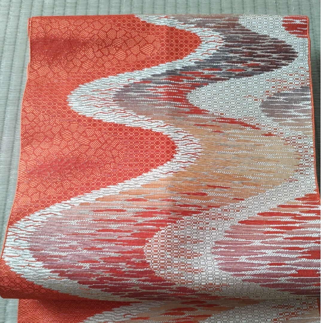 名古屋帯　オレンジ色 レディースの水着/浴衣(帯)の商品写真
