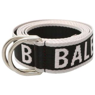 バレンシアガ(Balenciaga)のバレンシアガ ベルト D Ring キャンバス 703137210AA1063 BALENCIAGA メンズ 黒 白(ベルト)