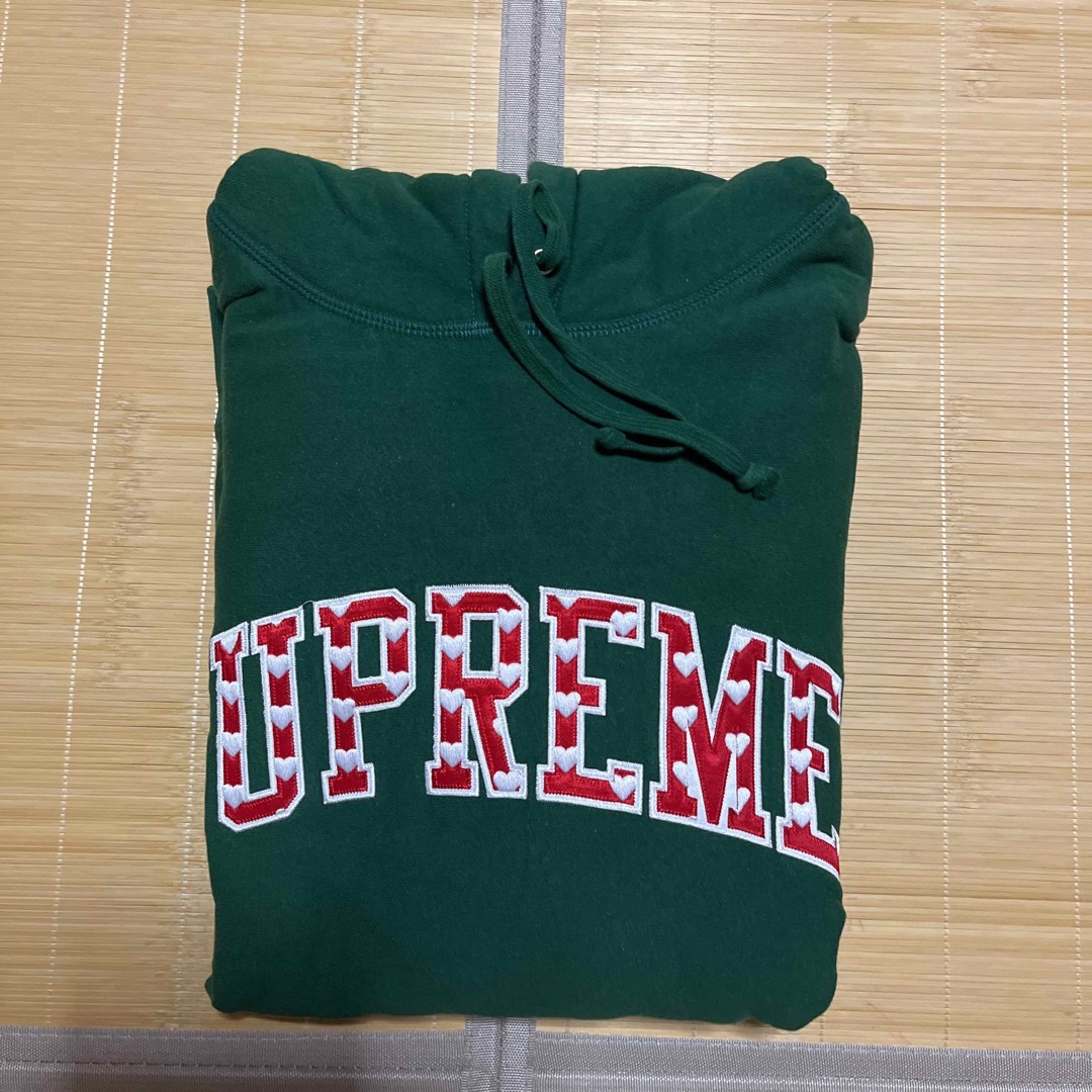 Supreme Hearts Arc Hooded Sweatshirt L 緑パーカー