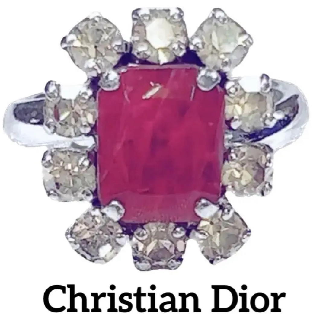 Christian Dior ディオール ルビーモチーフの シルバーリング | フリマアプリ ラクマ