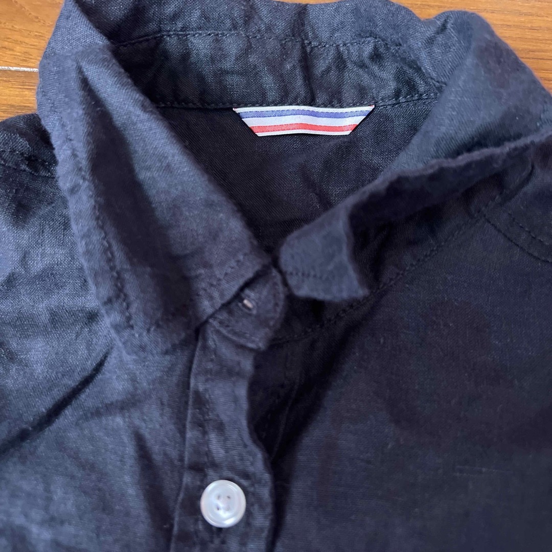 7分袖シャツ ブラウス トップス ブラック レディースのトップス(シャツ/ブラウス(長袖/七分))の商品写真