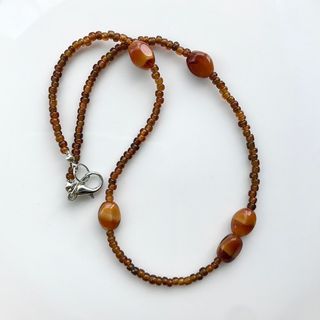 beads necklace＊autumn brown(ネックレス)