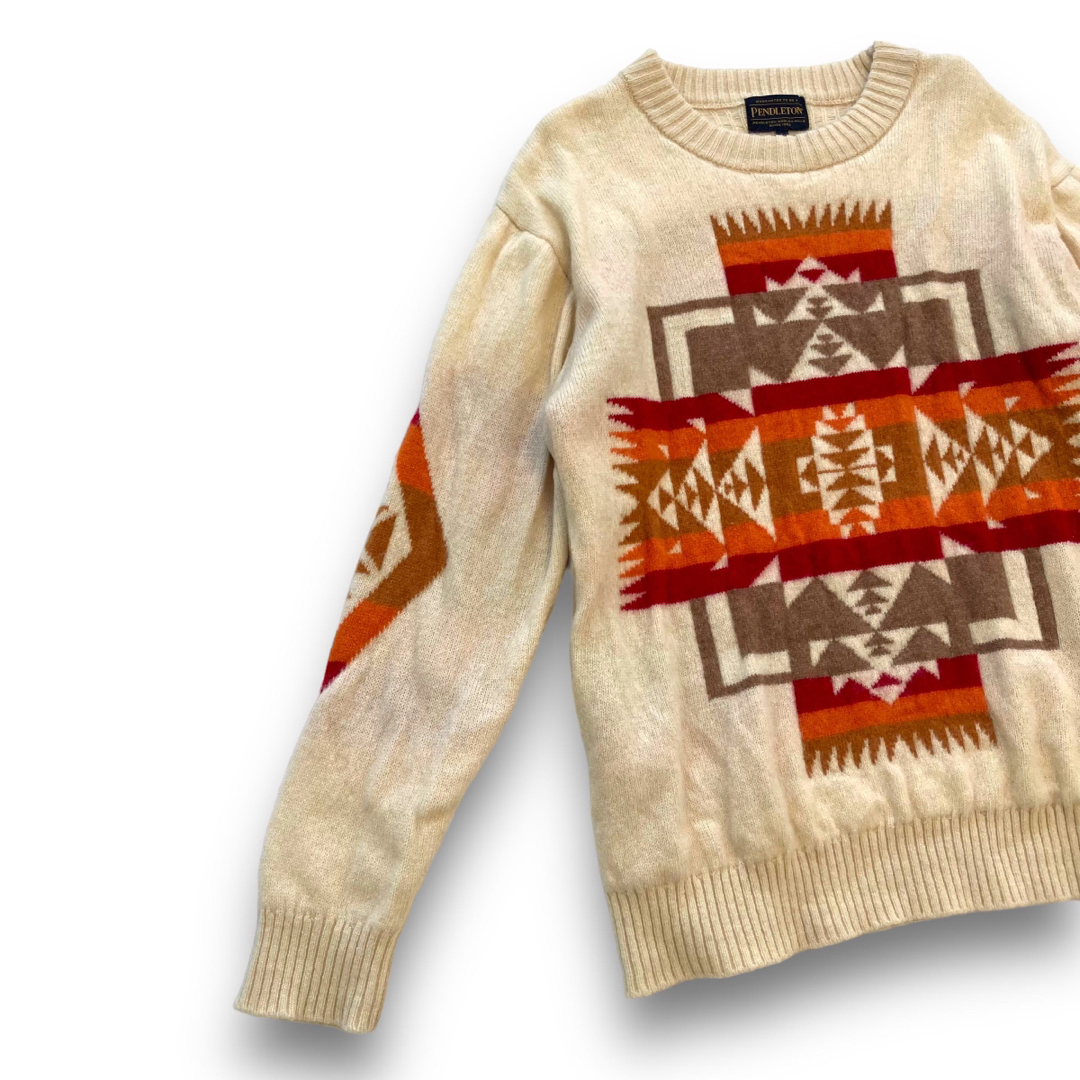 【PENDLETON】ペンドルトン ネイティブ柄 ウールニットセーター (L) 1