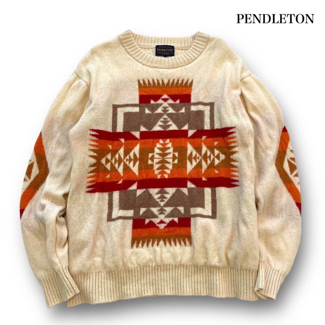 【PENDLETON】ペンドルトン ネイティブ柄 ウールニットセーター (L)