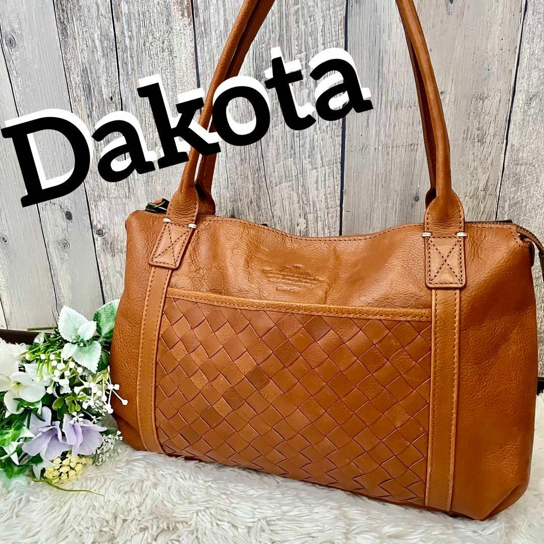 Dakota ダコタ トートバッグ 編み込み レザー ブラウン イントレの+