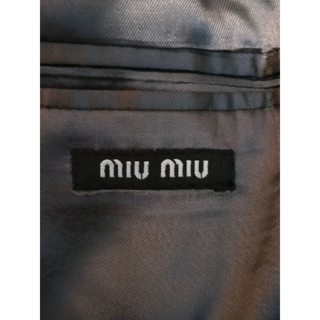 新品 ミュウミュウ miumiu プラダ スーツ サイズ44 細身 ライトグレー