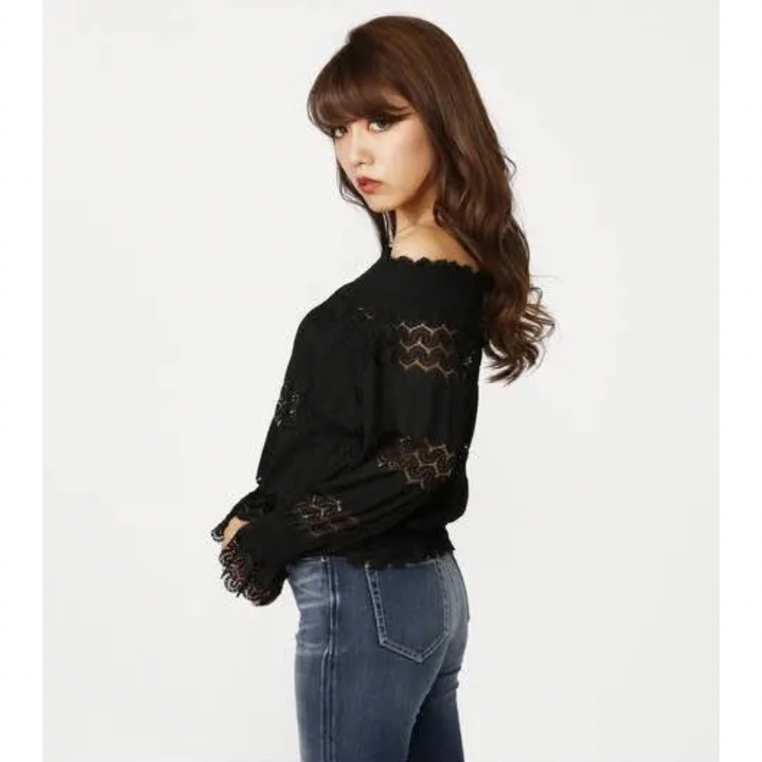 rienda♡オフショルレースブラウジングTOP リエンダ♡オフショルトップス