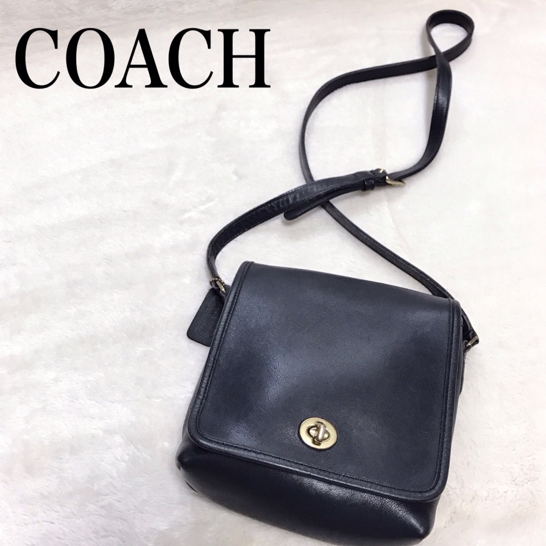 極美品 オールドコーチ ターンロック ショルダーバッグ 黒 COACH 斜め掛け | フリマアプリ ラクマ