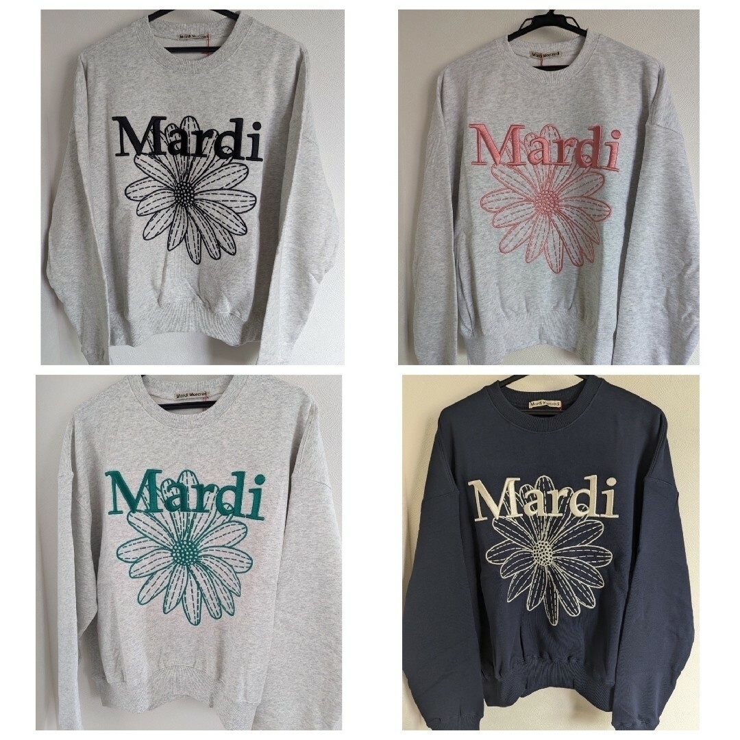 マルディメクルディ Mardi Mercredi スウェット グレー×グリーン マルディメクルディ Mardi Mercredi スウェット グレー×グリーン