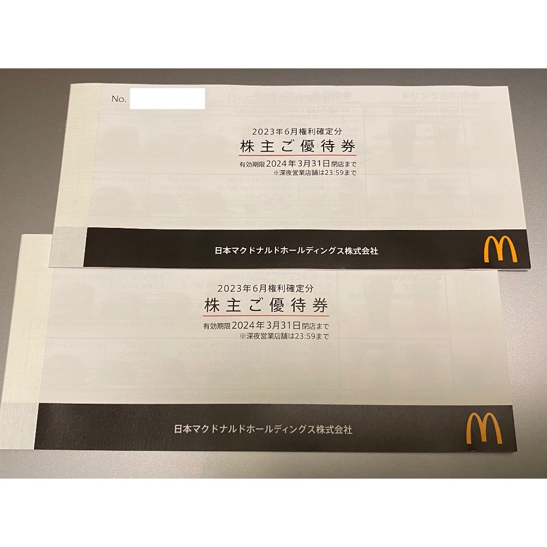 マクドナルド - マクドナルド株主優待券 ６セット x２冊 計12セット分