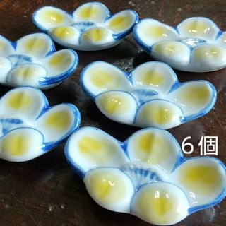 箸置き 陶器 梅 ６個セット(テーブル用品)