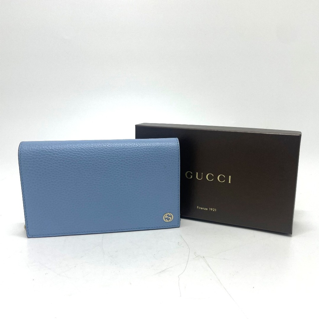 Gucci - グッチ GUCCI チェーン ウォレット 466506 ロゴ 長財布 レザー