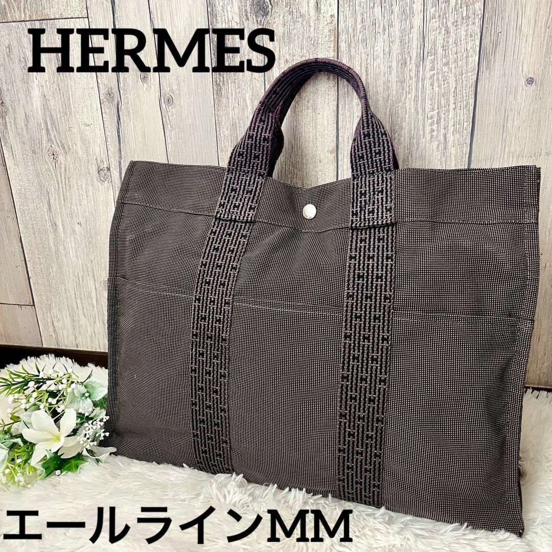 HERMES エルメス エールライン MM グレートート ハンドバッグ-