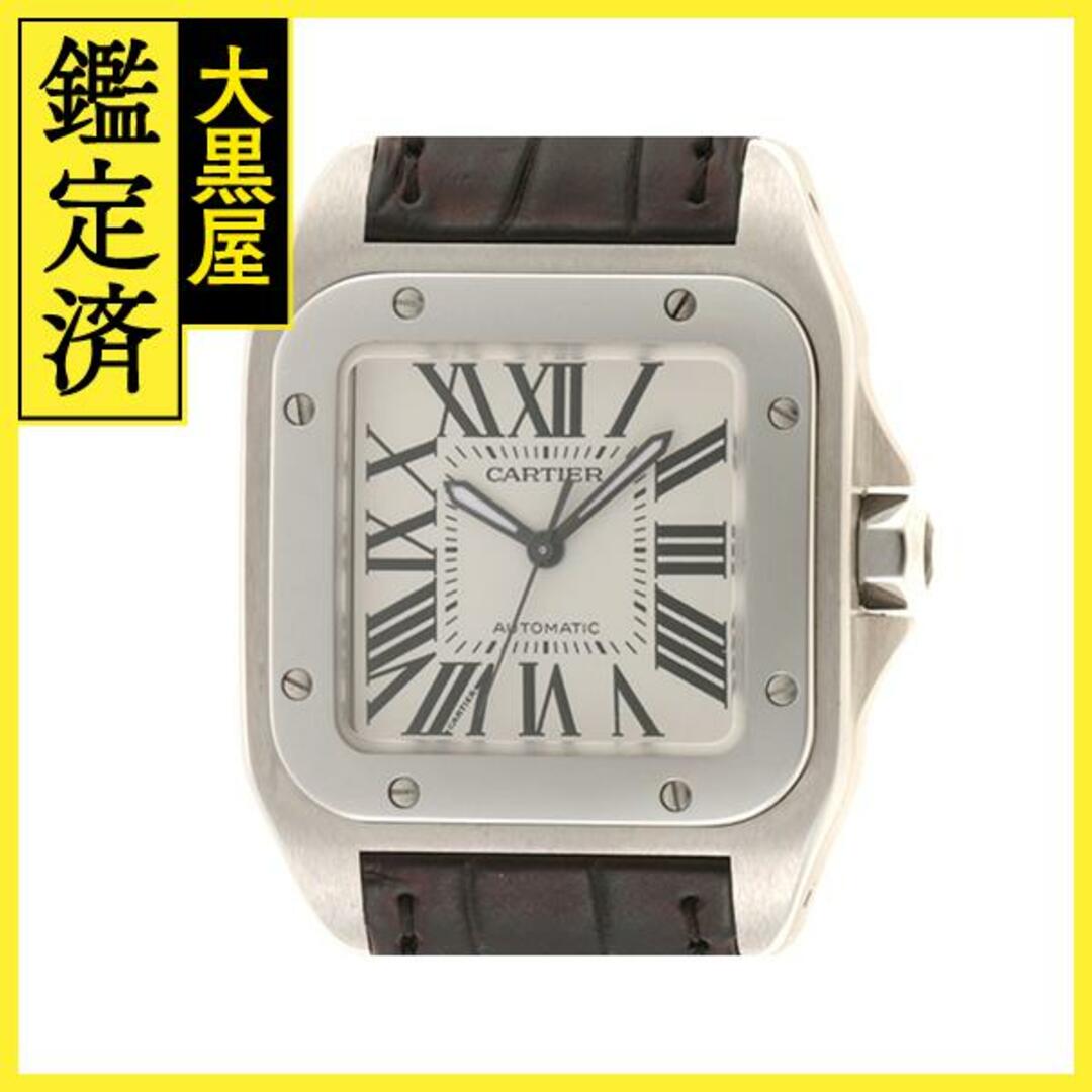 Cartier - カルティエ サントス100MM シルバー文字盤 SS/革ベルト【434