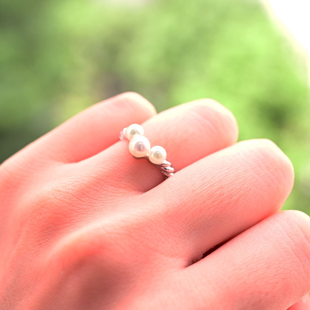 ミキモト シンプルライン 真珠（パール） リング・指輪