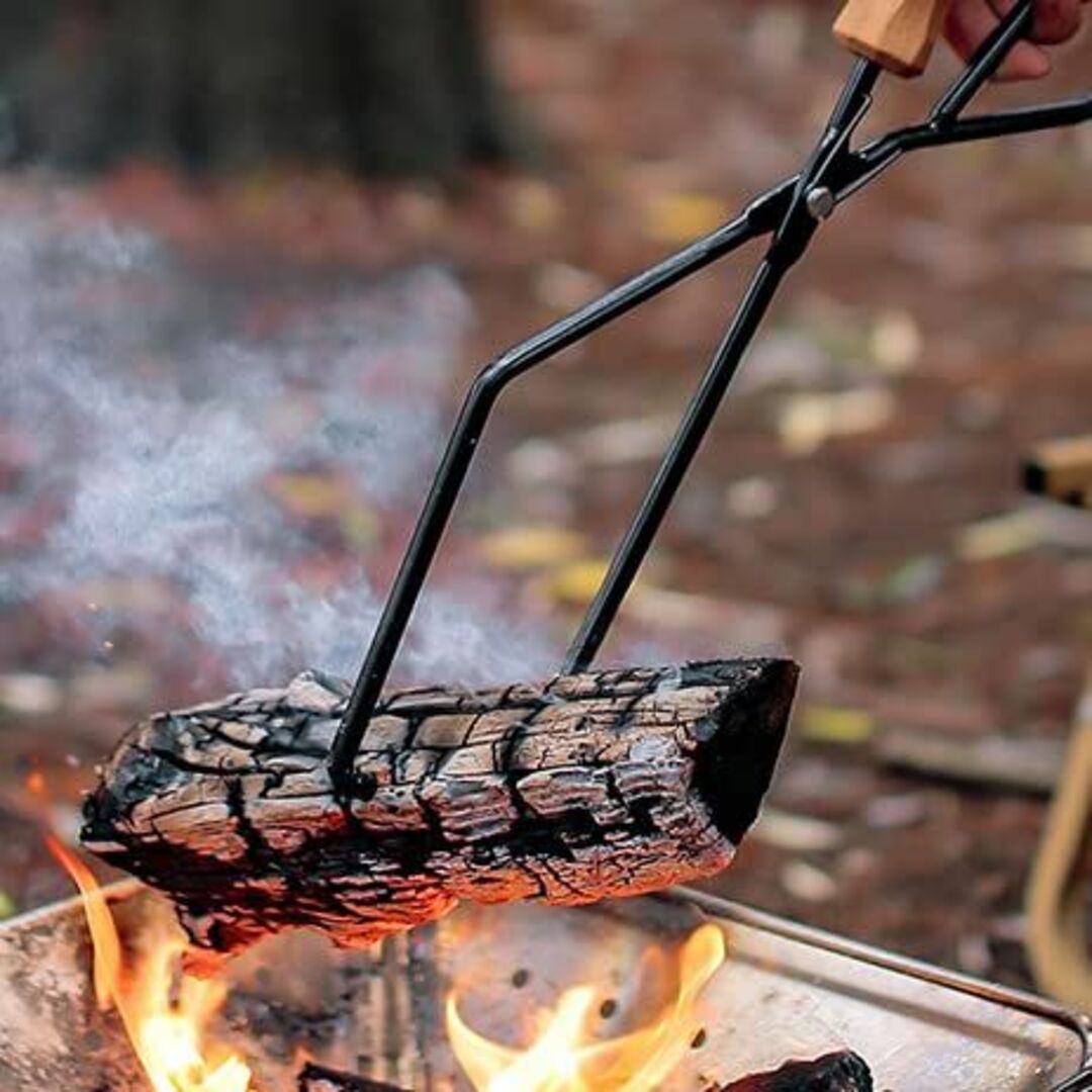 バーベキュー 炭ばさみ 薪ばさみ 火ばさみ 超軽量 アウトドア用BBQトング