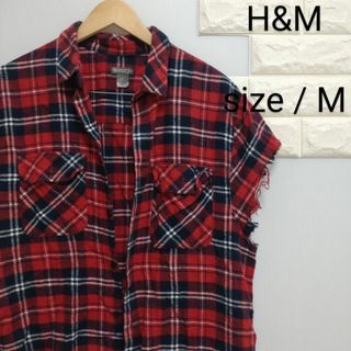 エイチアンドエム(H&M)の【値下げ交渉OK】H&M チェックシャツ size/M レッド(ニット/セーター)