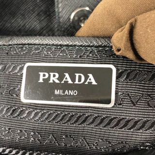 PRADA - プラダ PRADA キルティングチェーントート 1BG740 ブラック