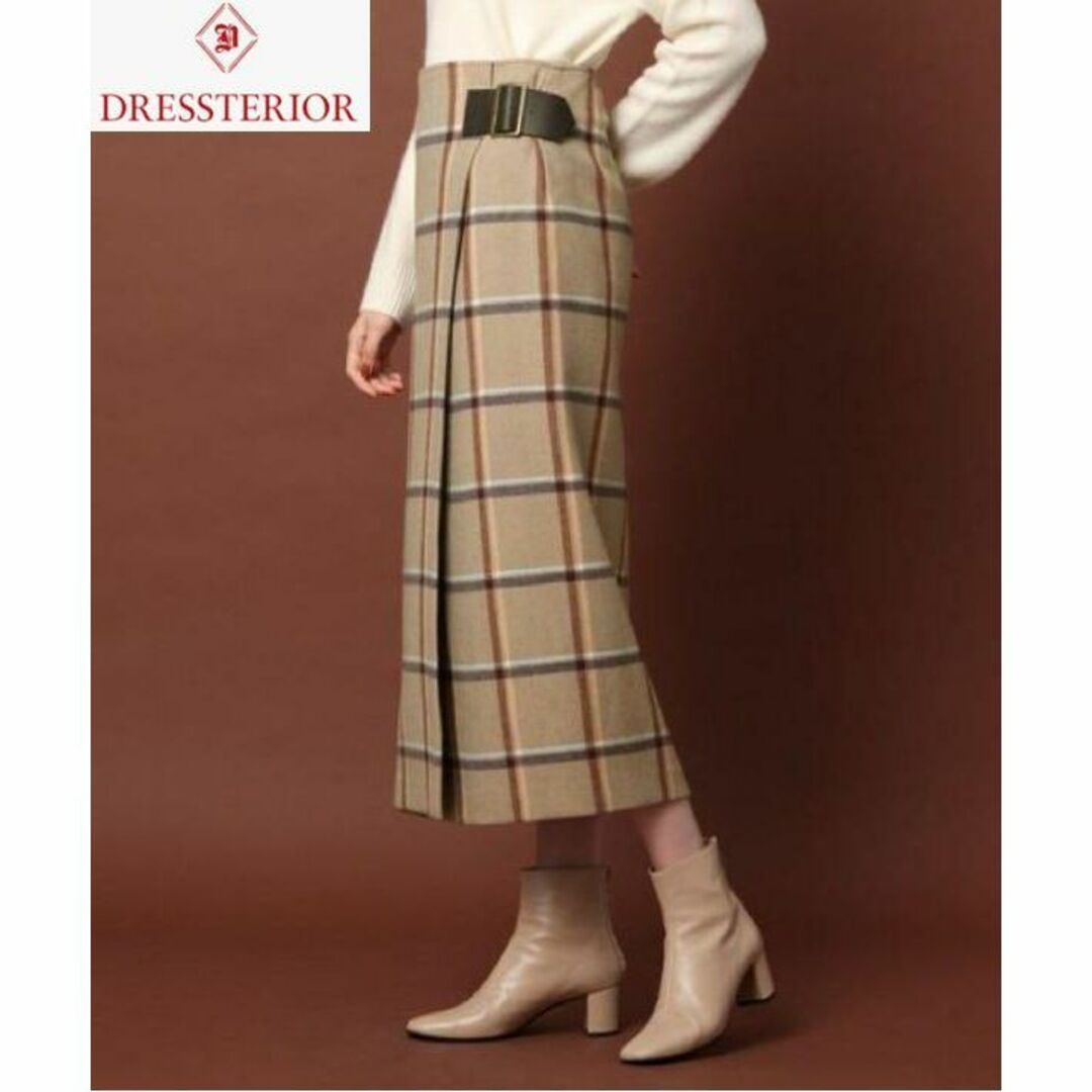 DRESSTERIOR(ドレステリア)の【極美品】DRESSTERIOR ツイードチェックタイトラップスカート レディースのスカート(ロングスカート)の商品写真