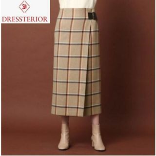 ドレステリア(DRESSTERIOR)の【極美品】DRESSTERIOR ツイードチェックタイトラップスカート(ロングスカート)