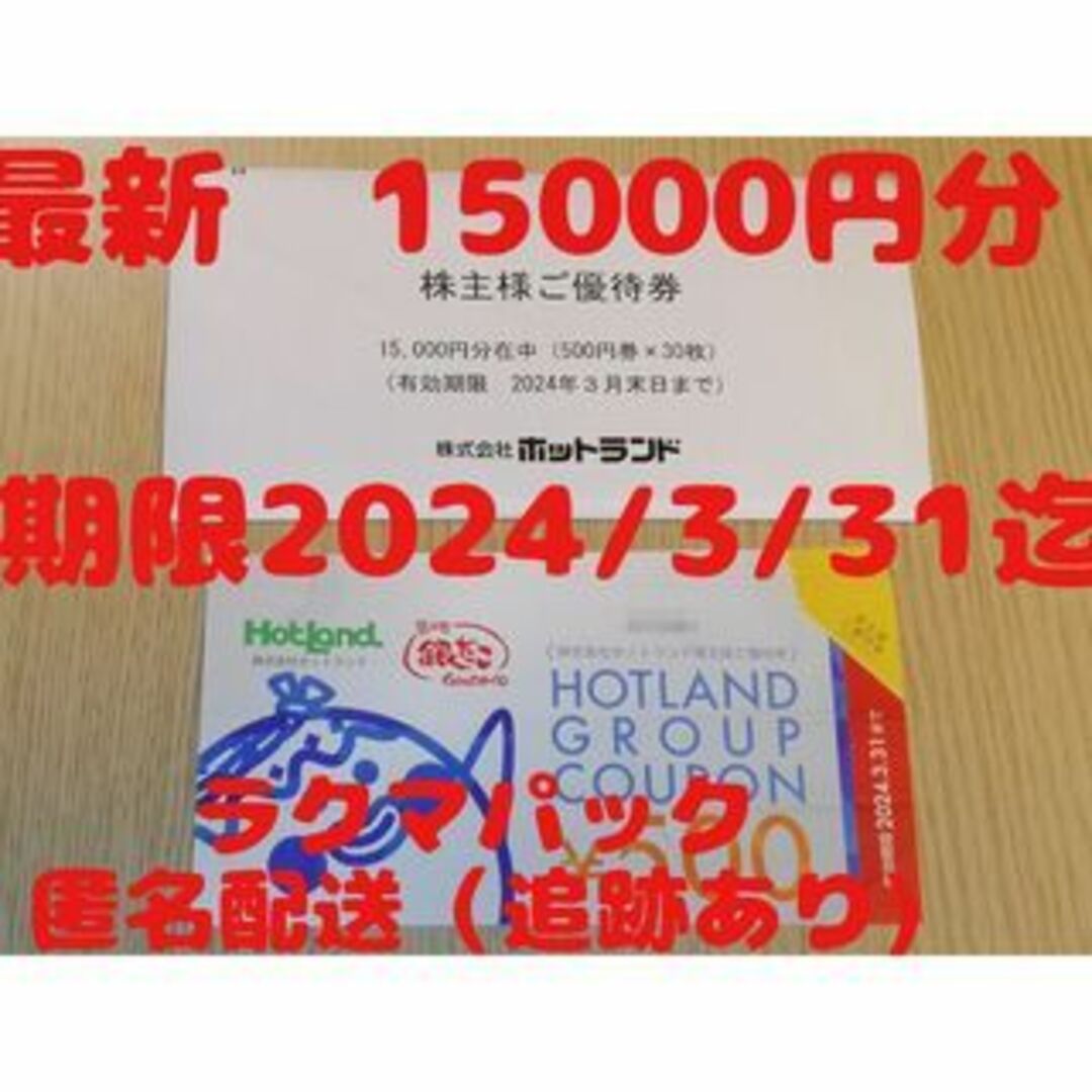 ホットランド 株主優待15000円分 銀だこ - レストラン/食事券