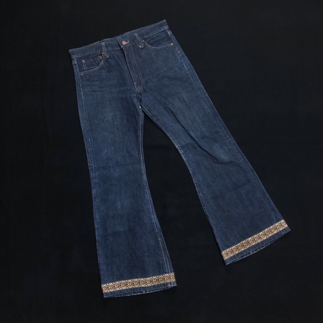 1980s vintage smile  indigo 裾ZIP denim