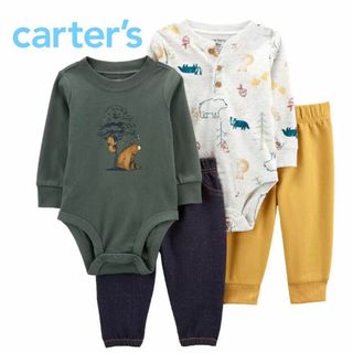 カーターズ(carter's)の新品 6M 4点 ★ カーターズ 上下 セット 70 長袖 Tシャツ パンツ G(ロンパース)