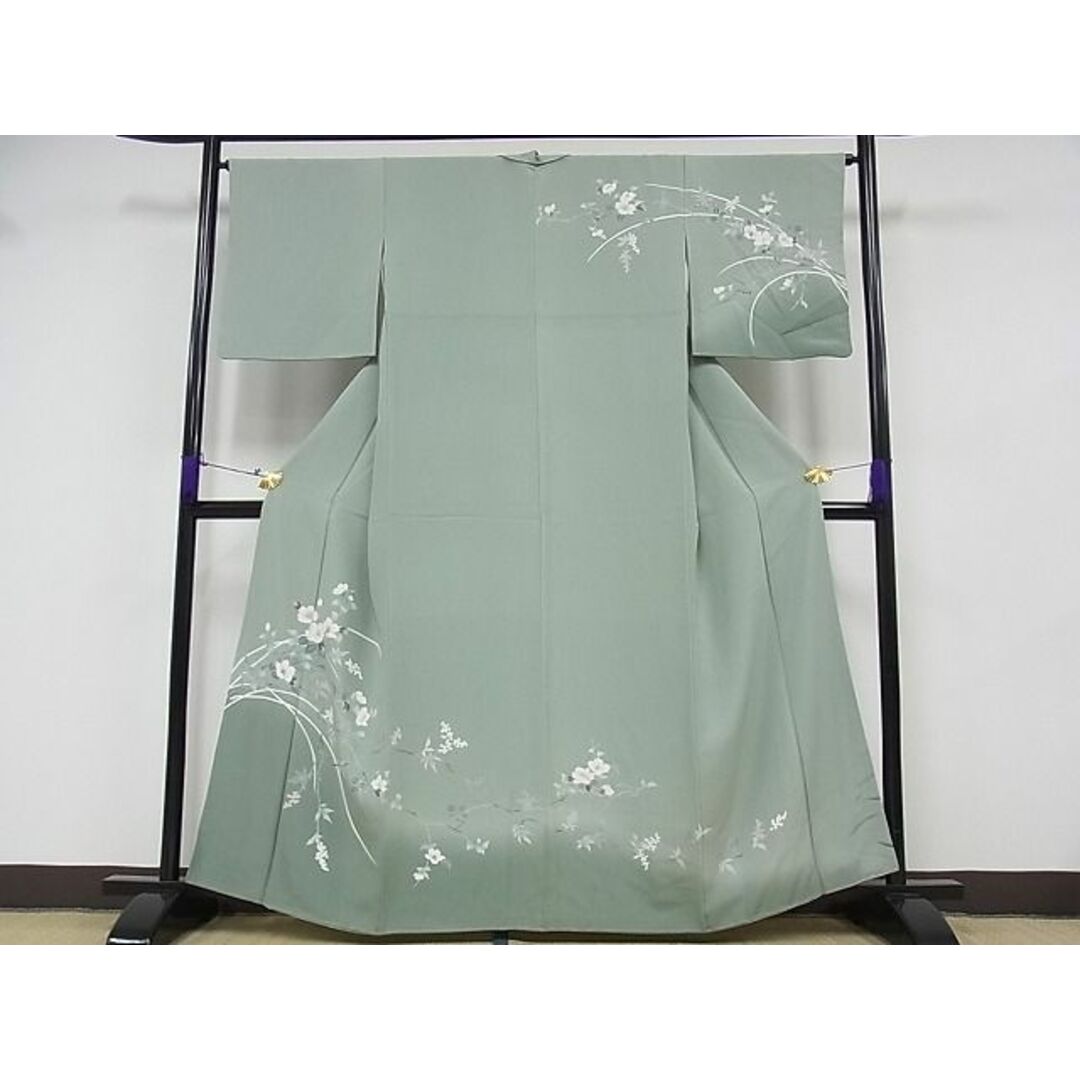 平和屋-こころ店■訪問着 友禅 作家物 枝花文 着丈161cm 裄丈65cm 正絹 逸品 B-oa5753