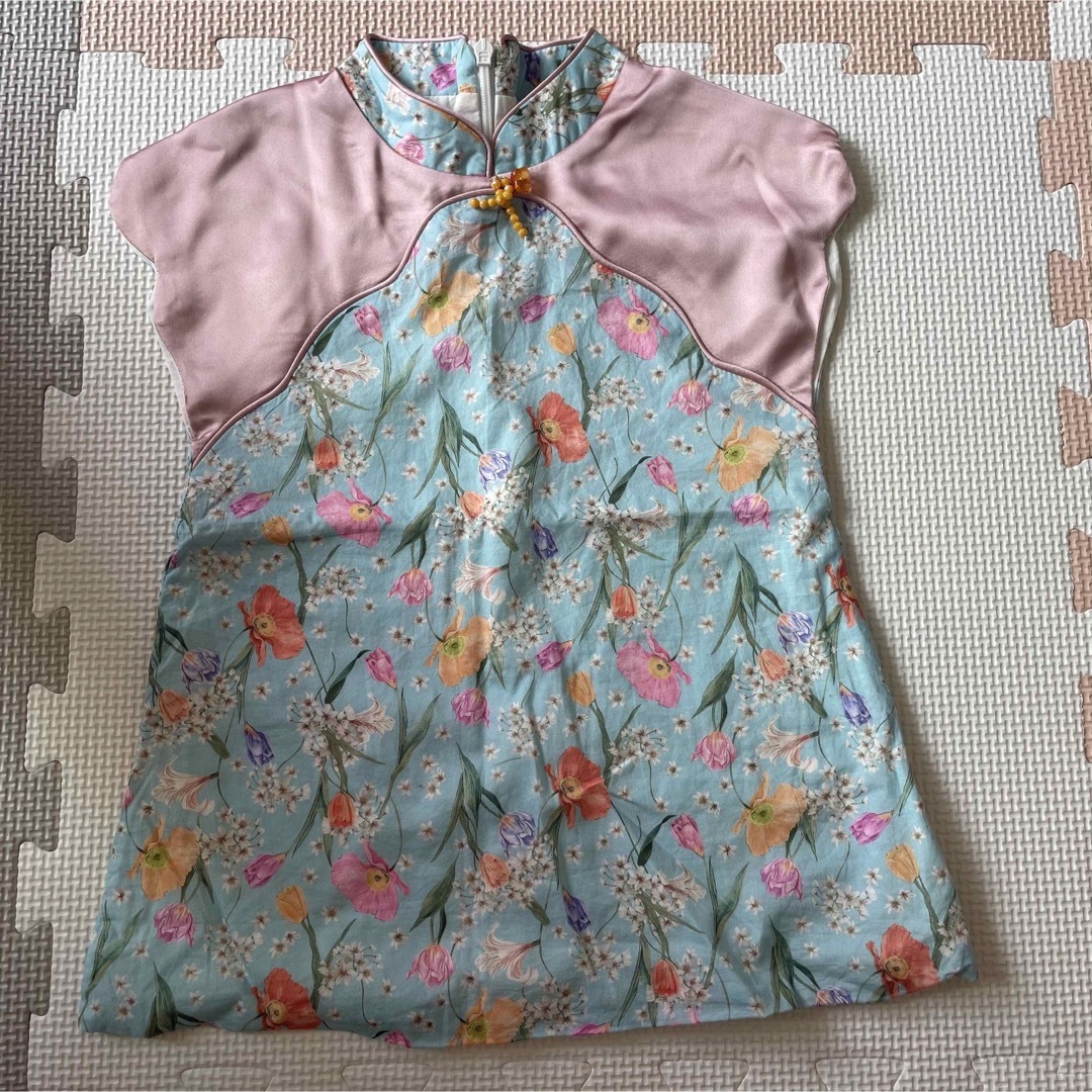 夏 キッズ 女の子 チャイナドレス 中華服 ワンピース チュールスカート民族衣装 キッズ/ベビー/マタニティのキッズ服女の子用(90cm~)(ワンピース)の商品写真