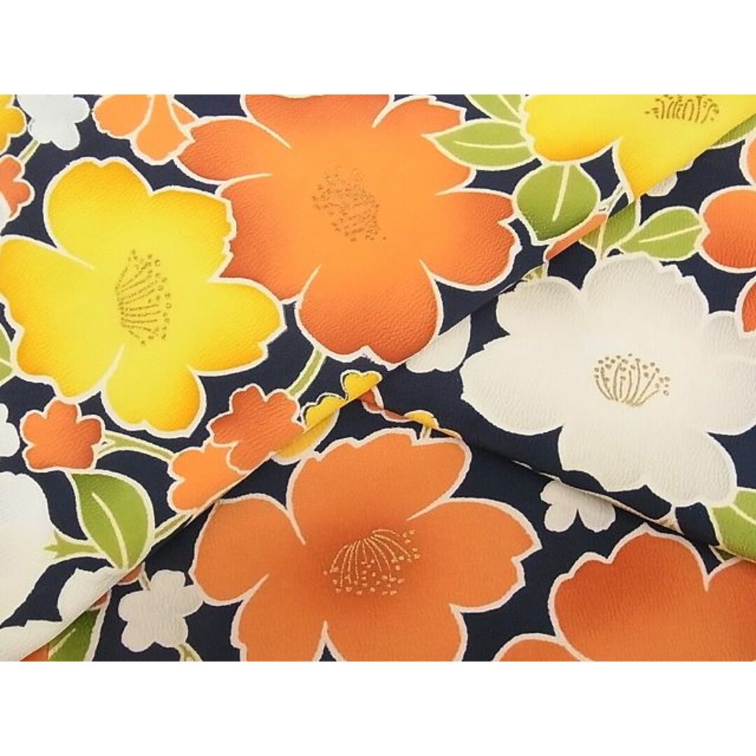 平和屋-こころ店■上質な小紋 飛鳥花文 着丈159cm 裄丈65cm 正絹 逸品 未使用 B-ph6835