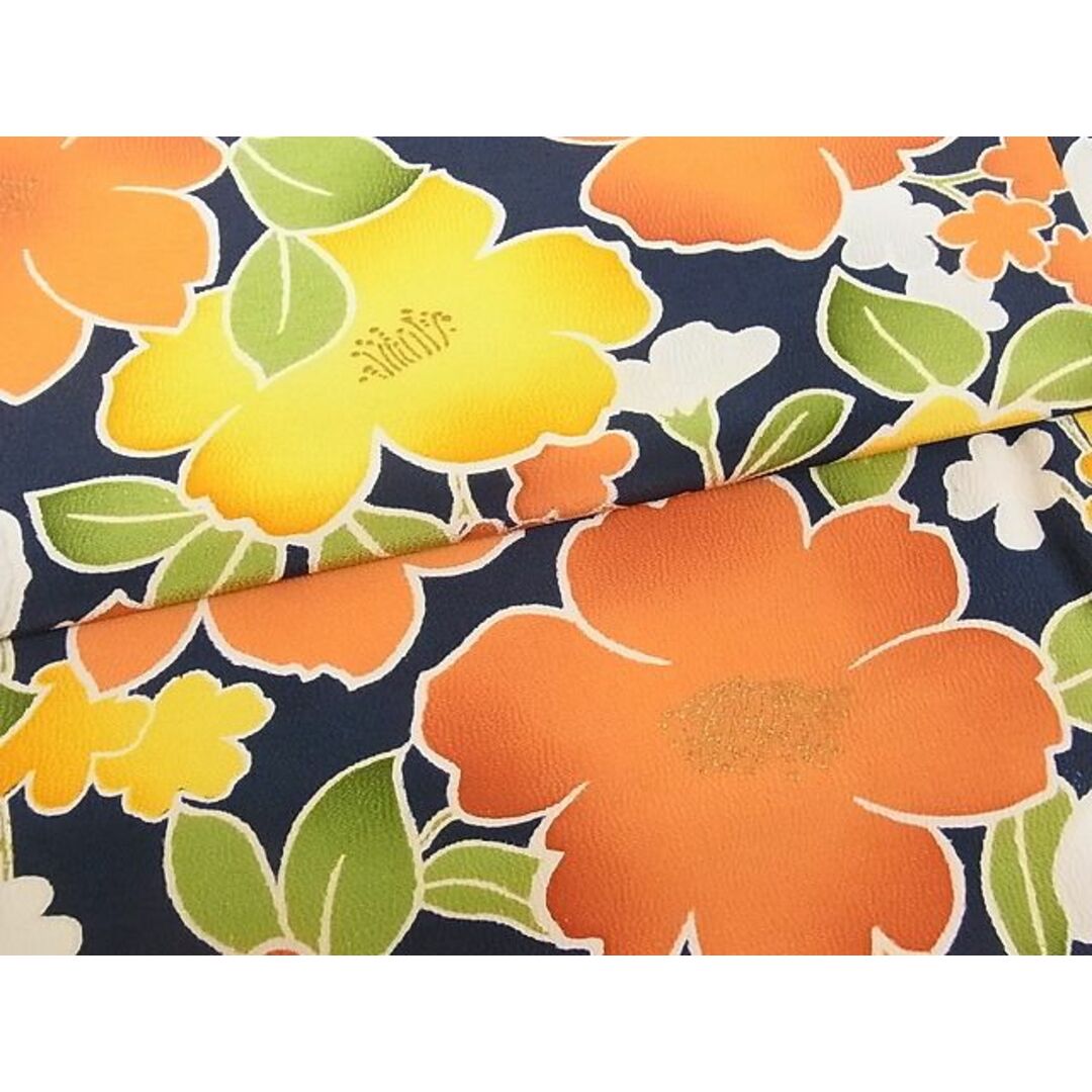 平和屋-こころ店■上質な小紋 飛鳥花文 着丈159cm 裄丈65cm 正絹 逸品 未使用 B-ph6835